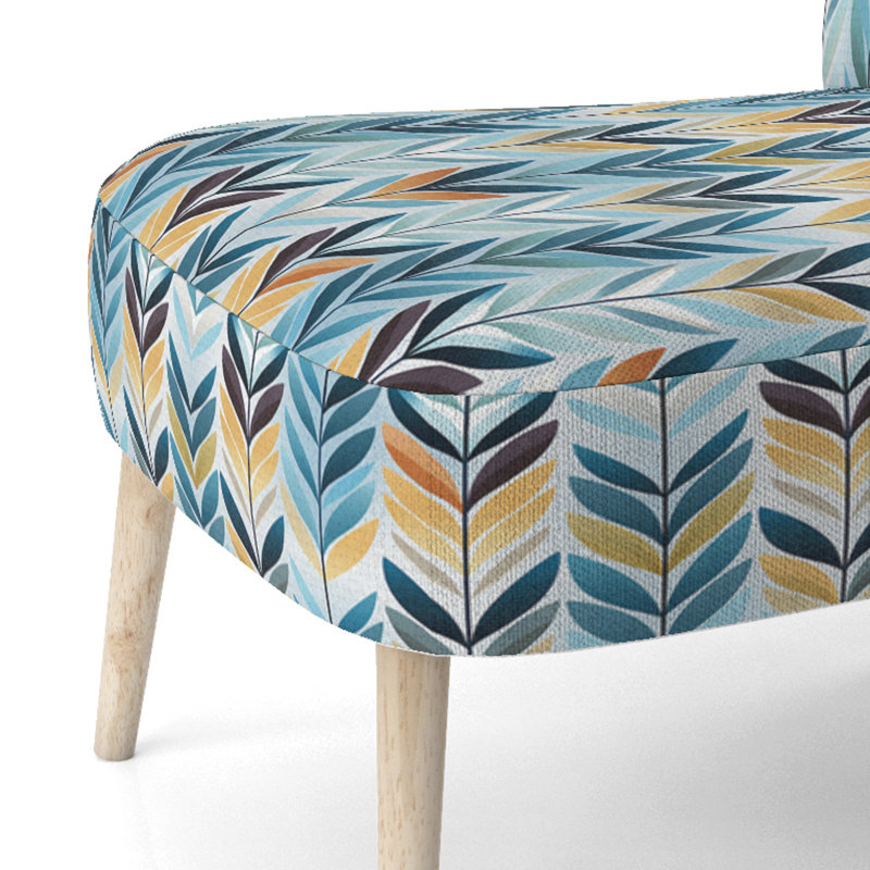 Chaise d'appoint large 27,5 po Roussel, Mélange de polyester bleu