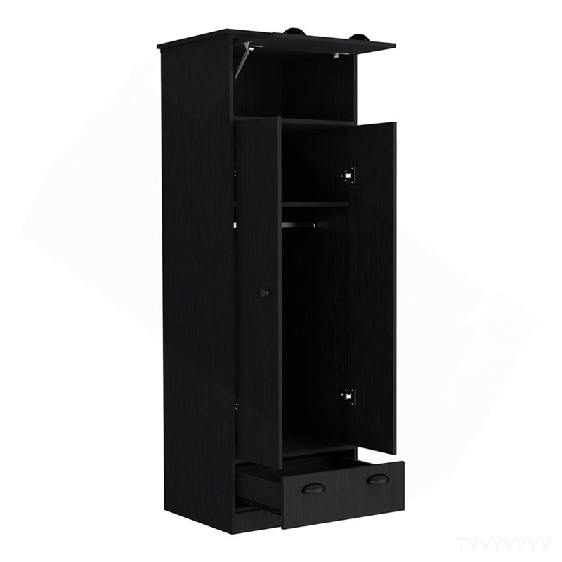 Armoire Dumas, chambre à coucher, noir, Noir