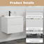  Meuble-lavabo simple mural 24 po avec lavabo et robinet en céramique, armoire flottante avec 2 tiroirs à fermeture en douceur-406035713-406035715