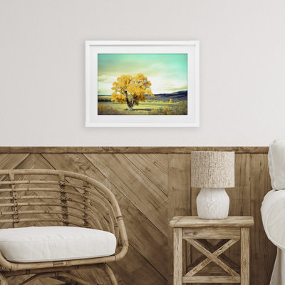 First To Turn Tree Framed Print Under Glass, design by Annie Bailey Art