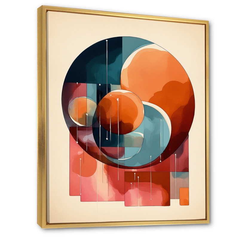 «Mahurin Abstract Shapes And Line», reproduction d'art sur toile, H 20 po x l 12 po x P 1 po, Cadre flottant doré