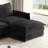 Corduroy Fabric Loveseat Sofa Couch with 1 Footrest for Living Room, L-Shaped Sectional with Ottoman, Upholstered Large Size Deep Sofa with Cushions-2090290982-2102349314