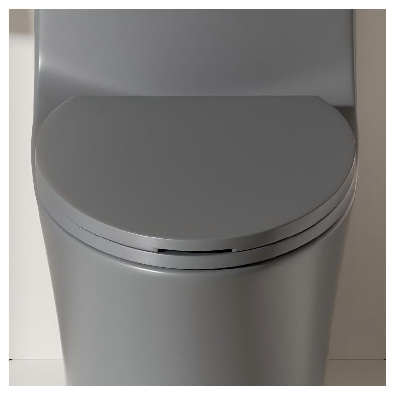 Linea Modern Soft-Close Antimicrobial Toilet Seat Cover, Light Gray