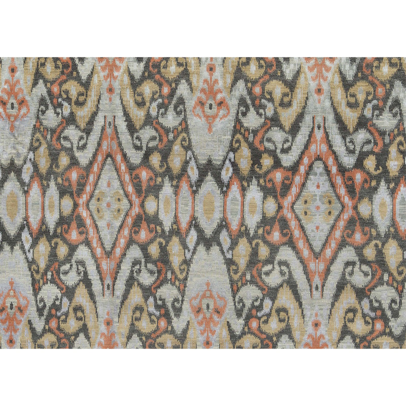 One-of-a-Kind Hand-Knotted High-Quality Beige/Orange/Black Area Rug