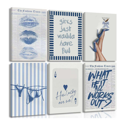 6 Piece Wrapped Canvas Wall Art