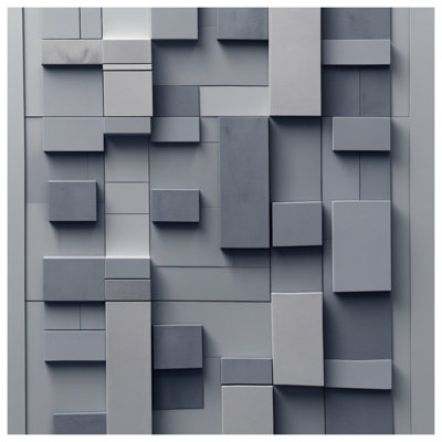 Édredon géométrique à blocs gris
