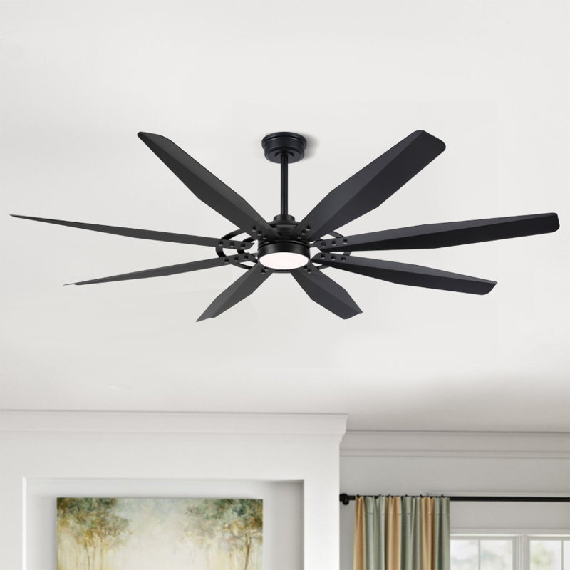 Fianna 72'' Ceiling Fan with Light Remote Control, 8-Blades Large Industrial Ceiling Fan Reversible Quiet DC Motor 3CCT/6-Speed