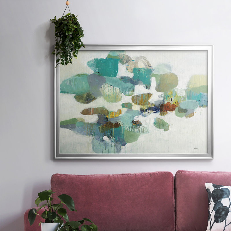 «Stepping Stones», toile tendue avec châssis, Argent, H 18 po x l 26 po x P 1,5 po