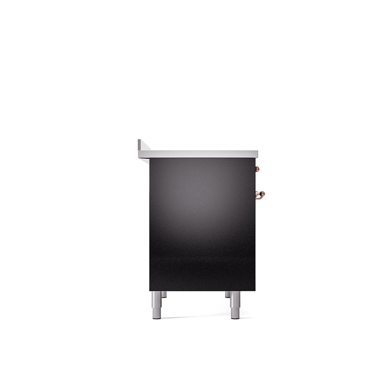 ILVE Nostalgie II Series 40 inch Induction Range with 6 Induction Elements (Solid Door), Glossy Black/Copper