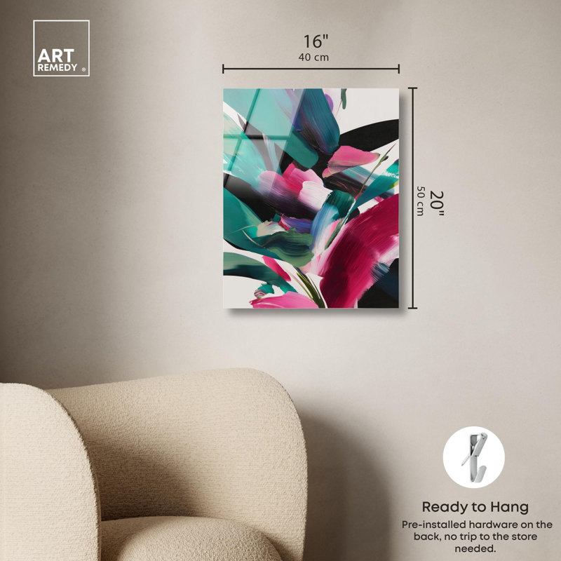 Décoration murale tropicale Swooping Color Symphony III par Art Remedy, H 20 po x l 16 po