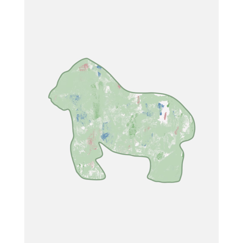 Gorilla Animal Cracker, Black, Green