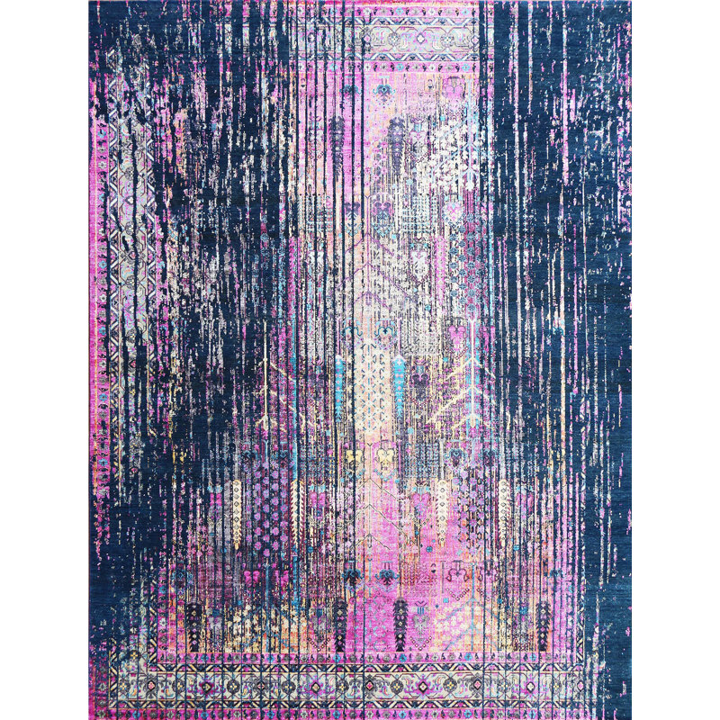 Tapis rectangulaire noué à la main, Rectangle de 5 pi x 8 pi