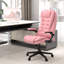 Fauteuil de bureau à haut dossier, cuir d'unité centrale rose, 6 points de vibration, inclinaison chauffée et télécommande pour les meubles de massage relaxant avec fonction inclinable et réglable
