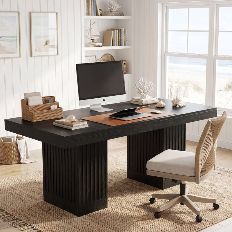 Modern Rectangular Dinner Table with Pedestal Base
