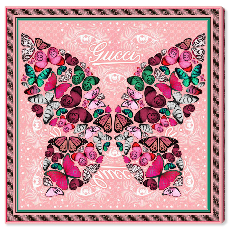 «All Butterflies In One Luxe Canvas» par Everly Quinn, Toile tendue, H 12 po x l 12 po