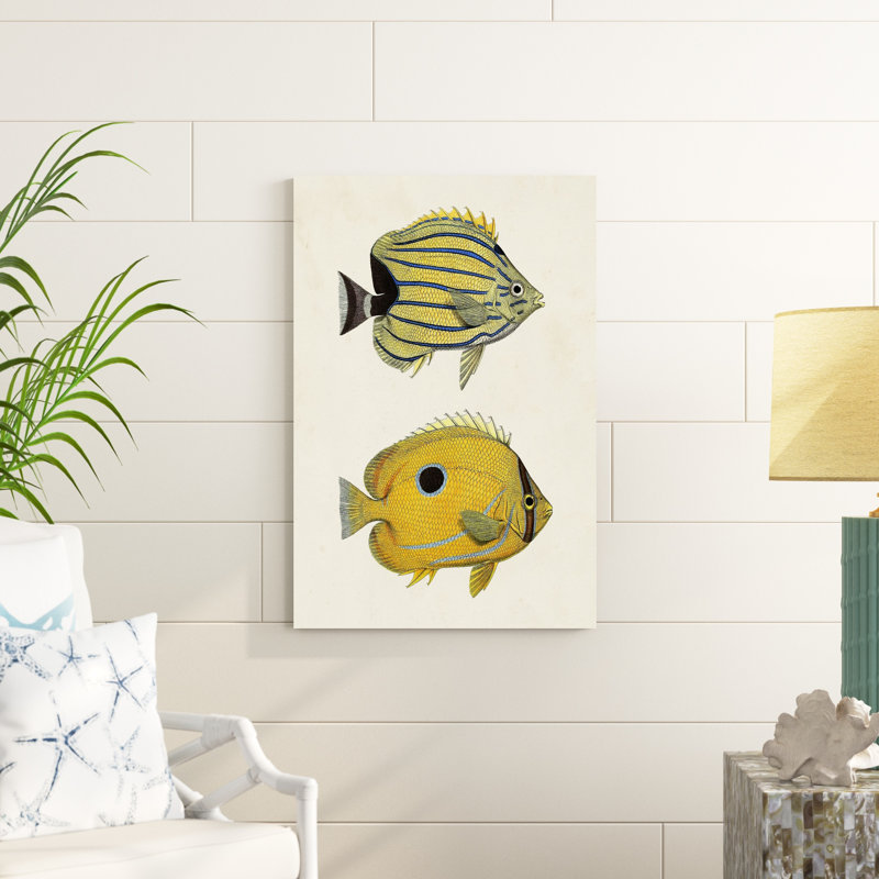 «Yellow & Gray Fish III», impression sur toile tendue, H 36 po x l 24 po x P 1,25 po