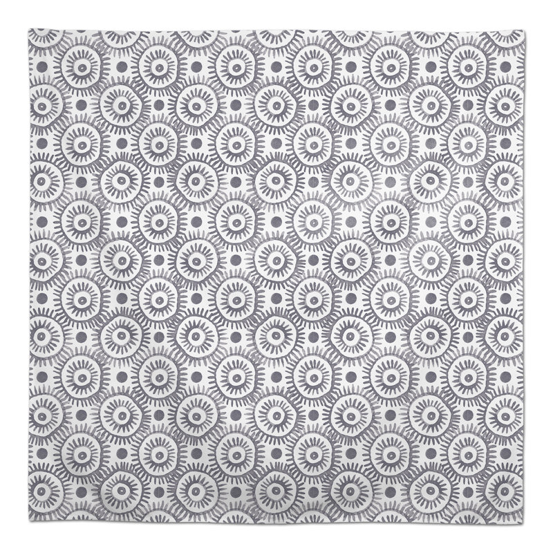 Geometric Square Tablecloth, Dark Gray