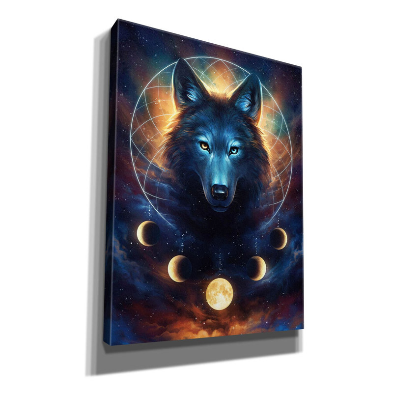 Damber Dream Catcher Wolf par JoJoes Art, H 54 po x l 40 po x P 1,5 po