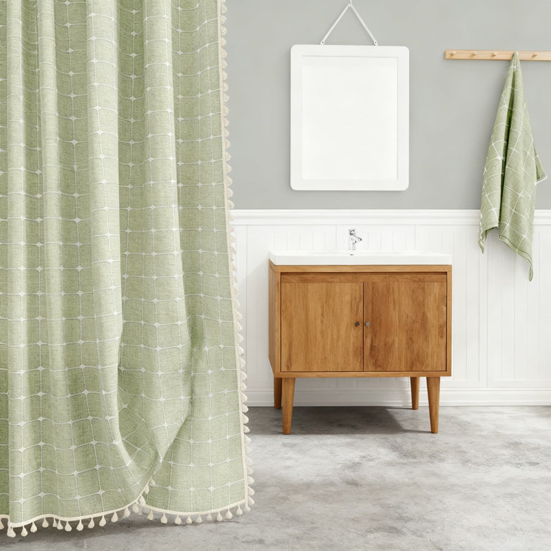 Rideau de douche Farmhouse, Vert