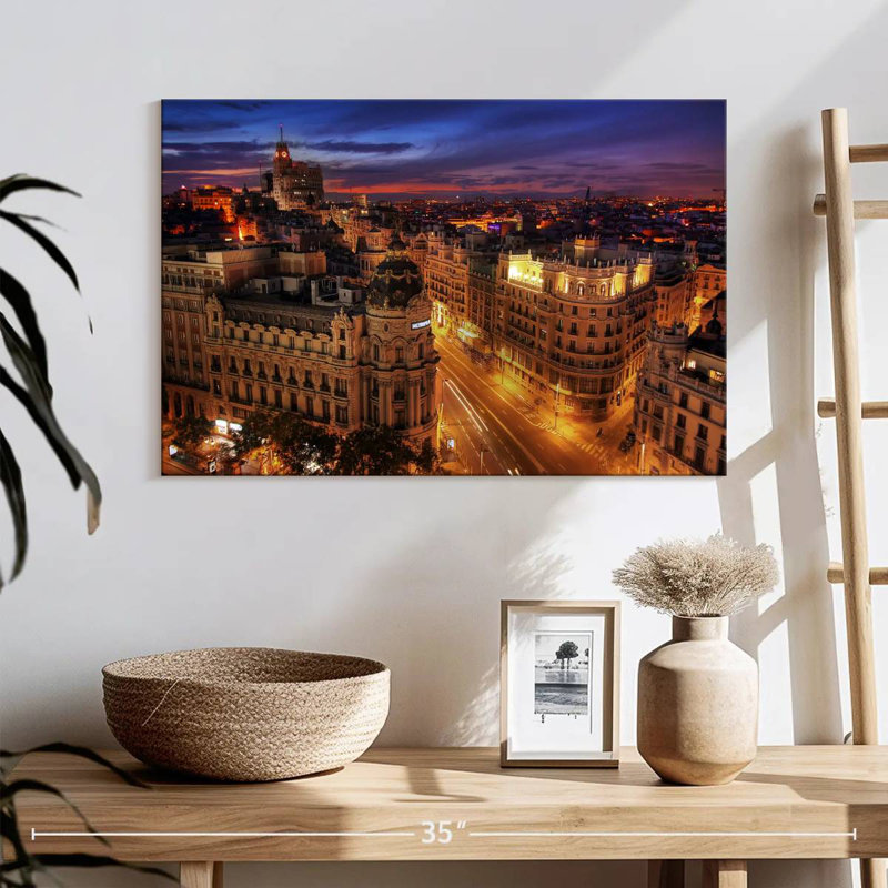 Kavia Gran VvÃ‰Â¬?a Street At Night, 16" H x 24" W