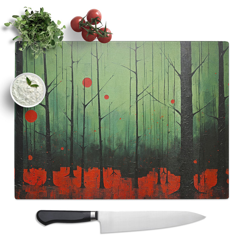 Forest Minimalism  Glass Chopping Board