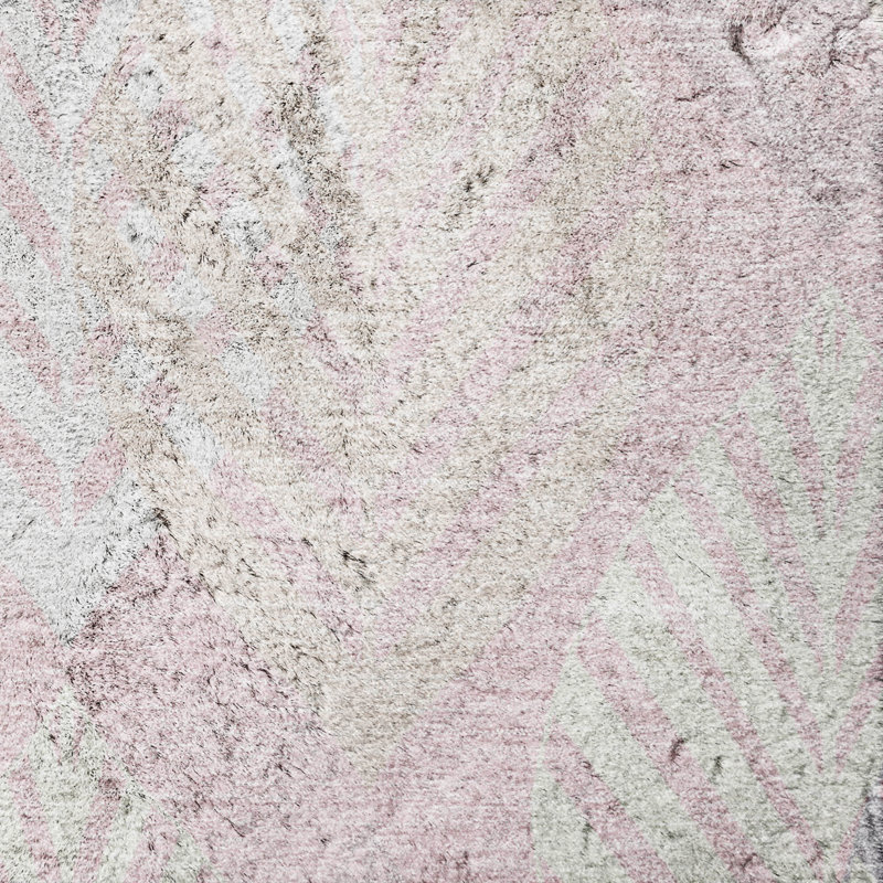 Tapis Dream Shag ADS744 de qualité supérieure, lavable à la machine et à motif floral, Pink, 10' x 14'