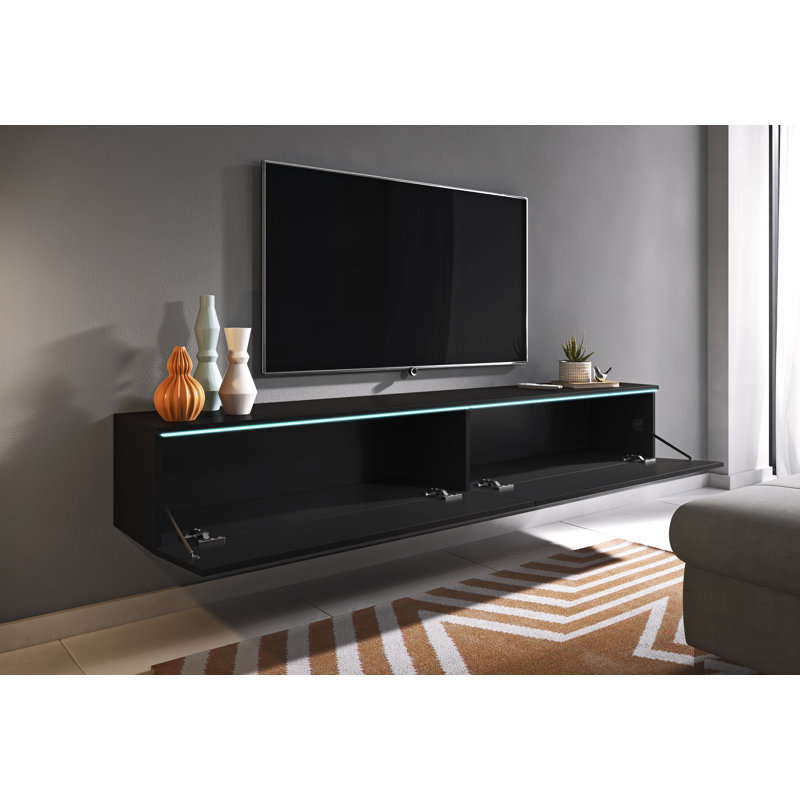 Doyal Floating TV Stand for TVs up to 78", Black