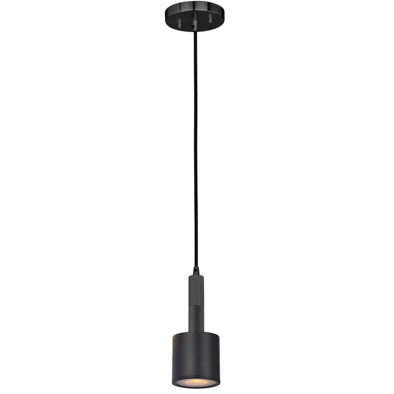 Luminaire suspendu 1 lumière Rhoswen, Noir mat