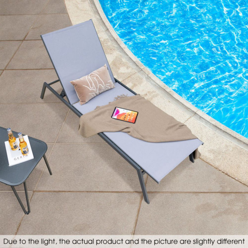 Mahore Outdoor Metal Chaise Lounge