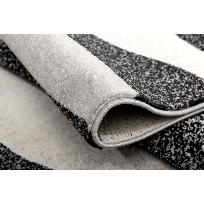 Tapis gris à motif abstrait Dillup-Jones, Rectangulaire 2 pi x 4 pi