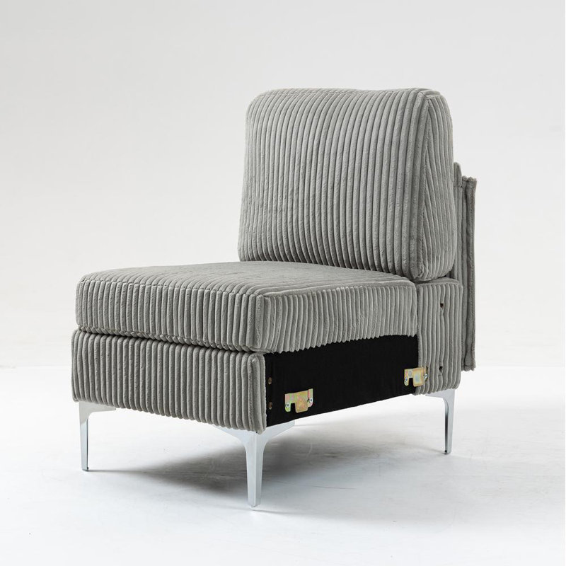 Accent Chair (Gray), Gray Corduroy