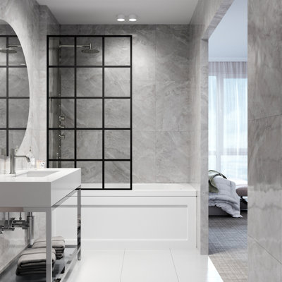 Écran de baignoire fixe avec verre 3/8 po M 34 po x H 62 po Mosaic