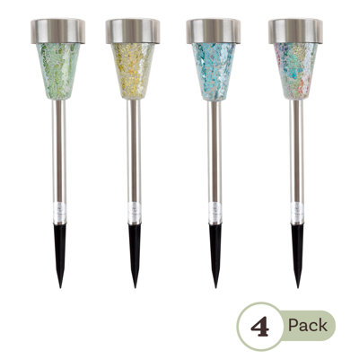 Pure Garden Mosaic Outdoor Solar Lights 4-Pack