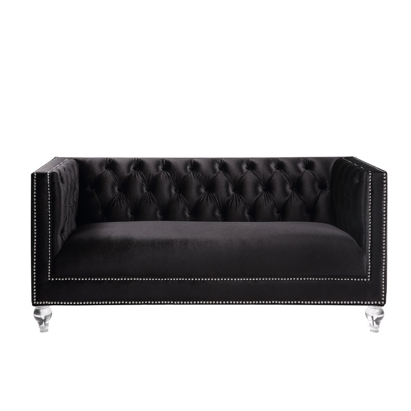 Causeuse Dicksonville, Velours noir