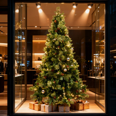 Lighted Artificial Christmas Tree