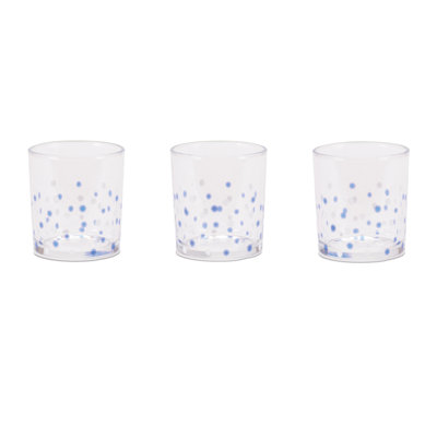 Porte-bougie votive en verre à pois