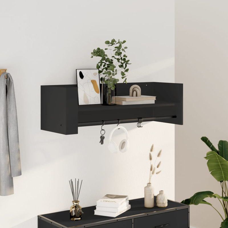 Robbert Floating Shelf, 30.5cm H x 100cm W x 35cm, Black