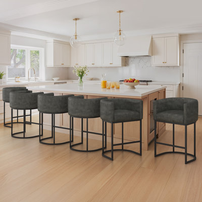 26" Upholstered Counter Stool with Metal Frame