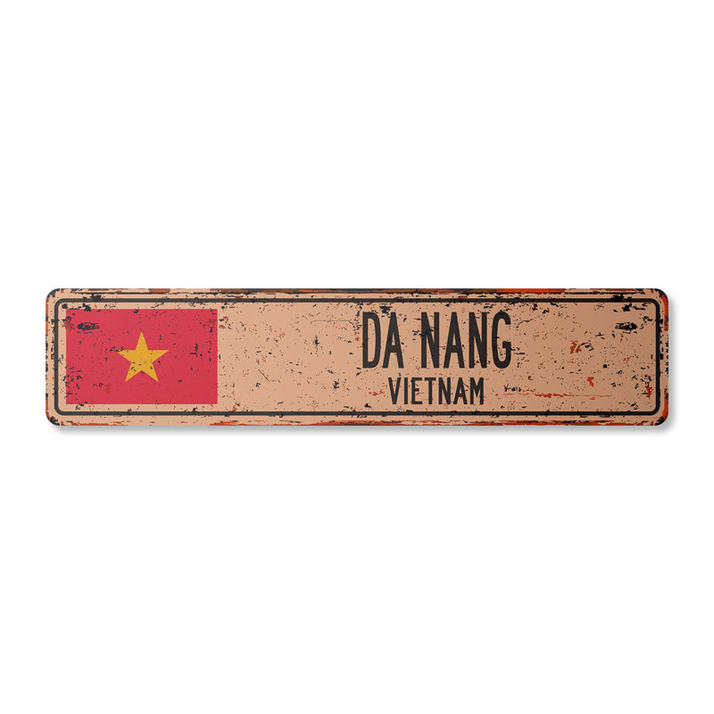Plaque de rue Da Nang Vn aluminium 4 po x 18 po