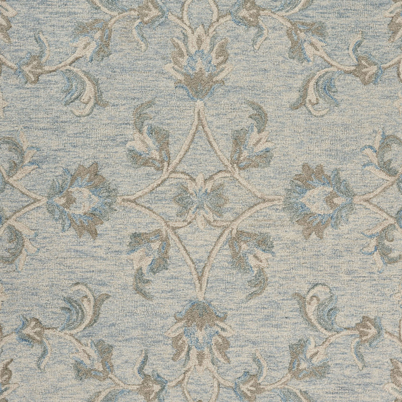 Tapis d'intérieur en laine naturel fabriqué à la main Munz, Rond 7 pi 3 po