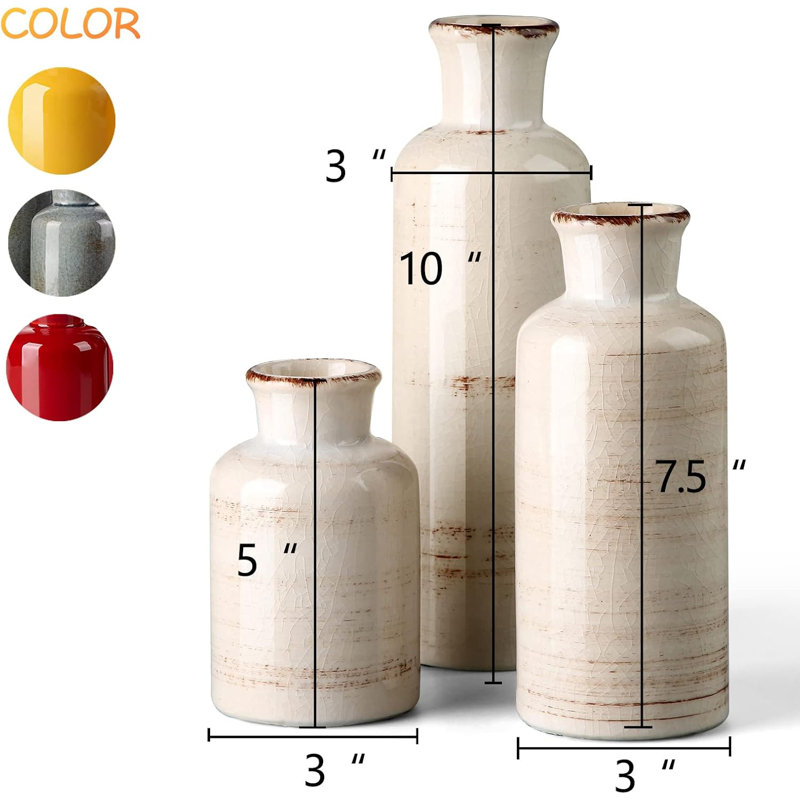 Small White Ceramic Vase Set