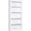 Bibliothèque de rangement de 211 cm de haut avec 5 tablettes réglables, éclairage DEL, pour salon et bureau, blanche. Ensemble idéal de 208 cm.