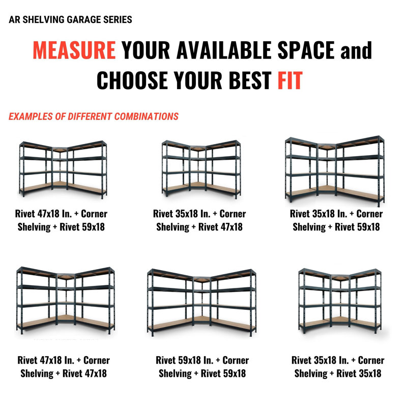 AR Shelving 71" Metal and Fiberwood Garage Storage Unit