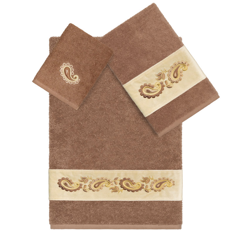  3 Piece 100% Turkish Cotton Towel Set, Latte