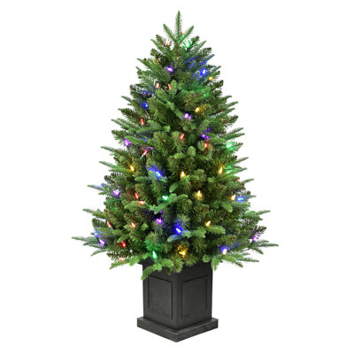 Sapin artificiel en pot 40 po avec 100 lumières DEL préinstallées Fraser