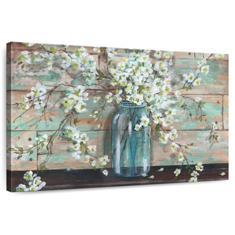 Harnek en fleurs dans un pot Mason, H 26 po x l 39 po