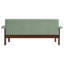 Canapé moderne moderne avec causeuse verte, revêtement en polyester, style compact pour les espaces confortables