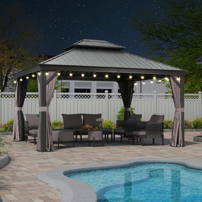 14 Ft. W x 12 Ft. D Aluminum Patio Gazebo