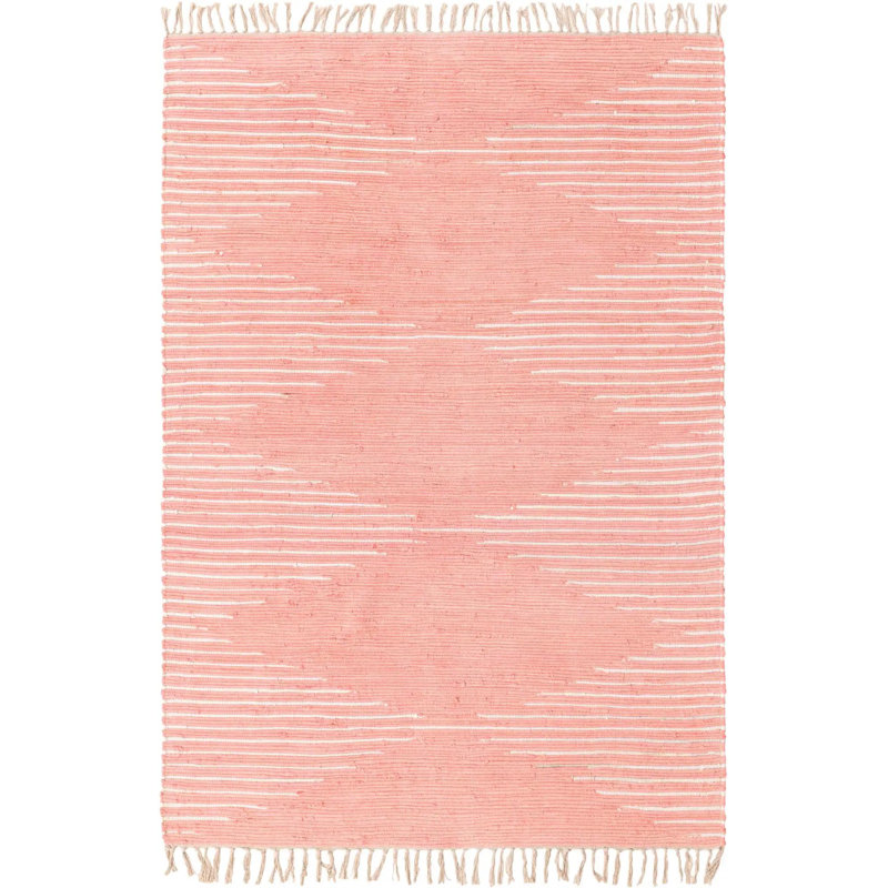 Gwin Cotton Striped Indoor Rug, Rectangle 6'1" x 9'