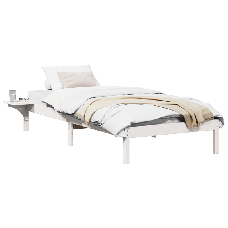 Bed Frame Solid Pine Wood, Small Single (2'6), White